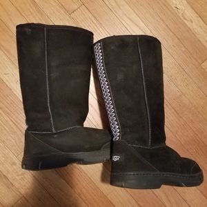 Tall black ugg boots size 9